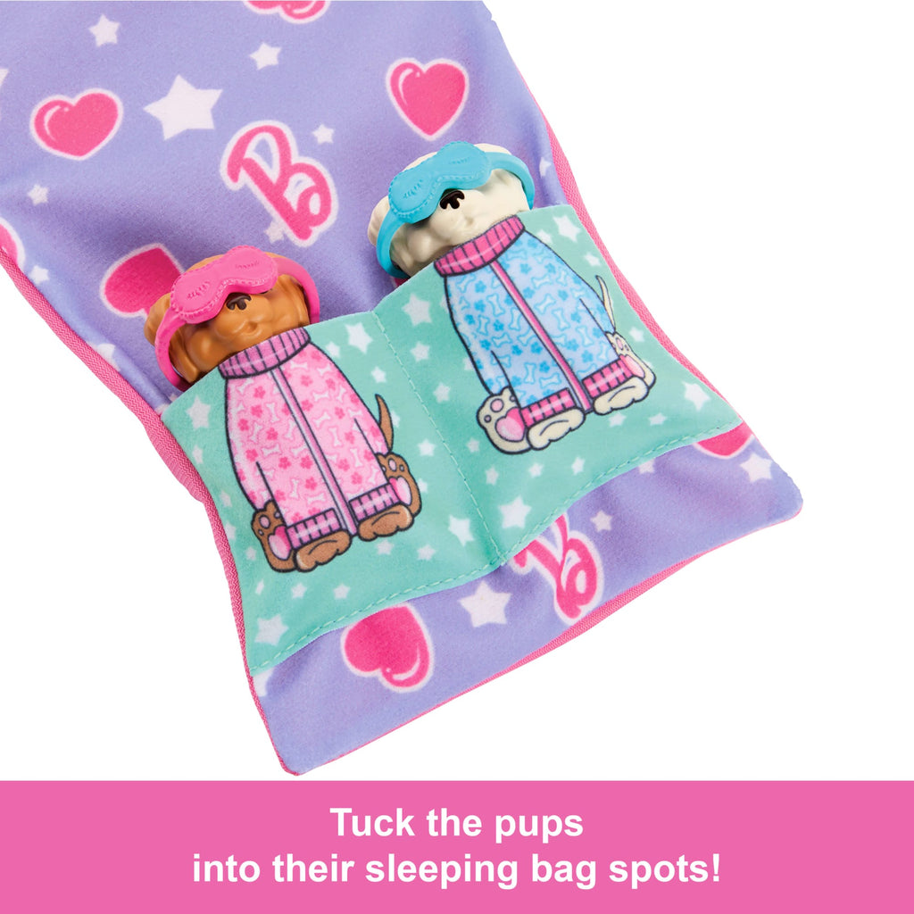 Barbie Doll & Puppy Slumber Party Playset With 2 Toy Dog Figures & 10+ Accessories, Color-Change